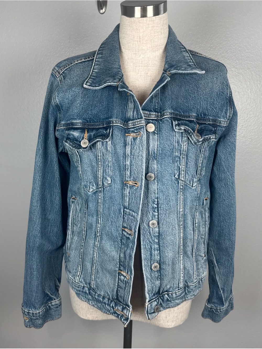 Lucky Brand Classic Blue Denim Jacket - Casual Women's Jean Coat Size Large